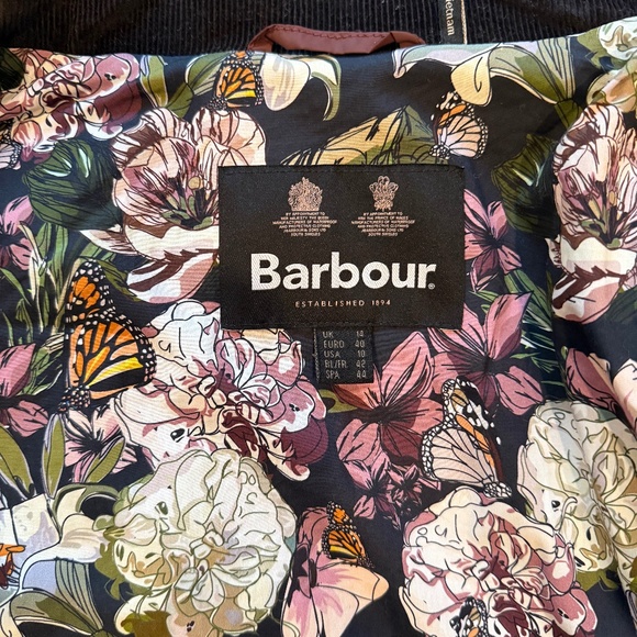 Barbour Yarrow Quilt Jacket  UK 14 / US 10 Black Cherry/ Renaissance Floral - Picture 8 of 11